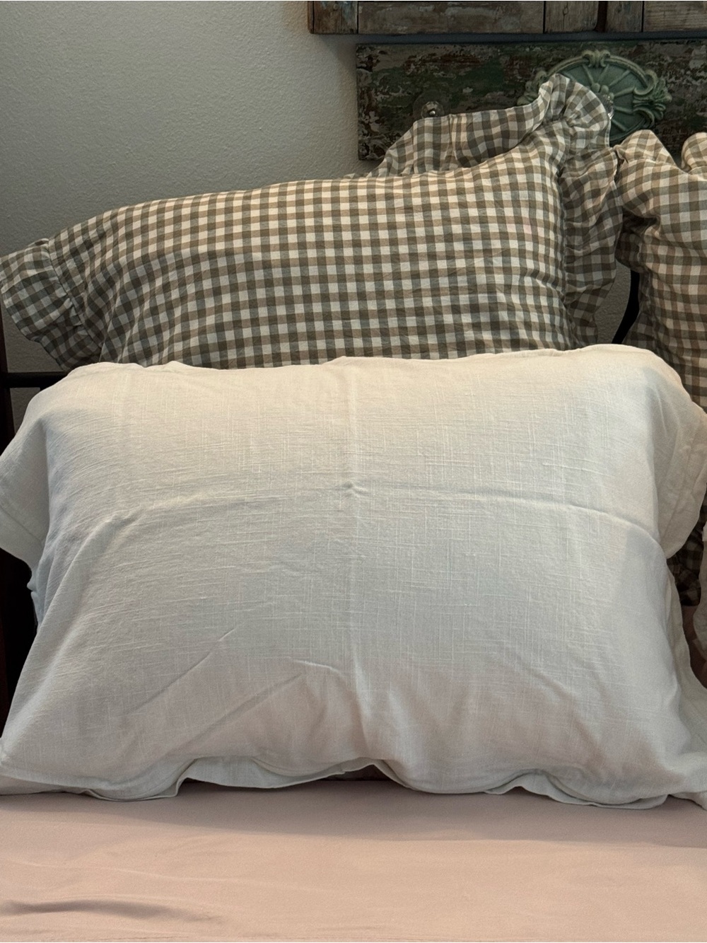 HiEnd Accents Hera White Linen Blend Pillow Shams - Pair of 2
